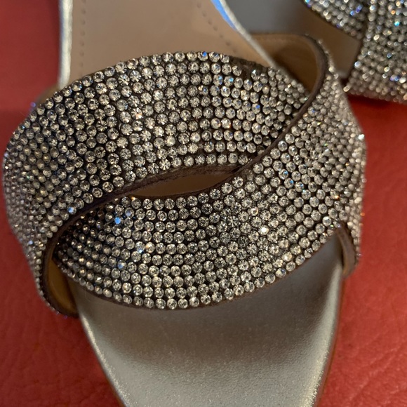 Shutz silver bling heels w/ankle strap - Picture 4 of 9